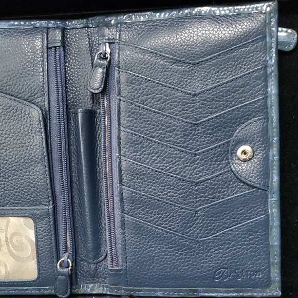 Brighton Metallic Blue Croc-Embossed Wallet - Picture 5 of 8